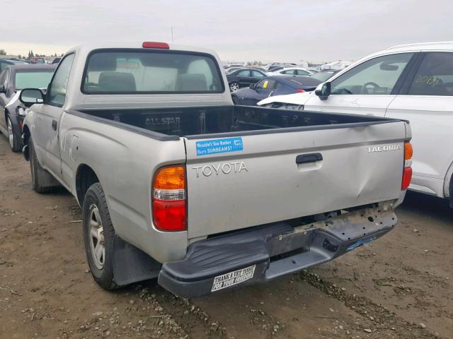 5TENL42N01Z865372 - 2001 TOYOTA TACOMA SILVER photo 3