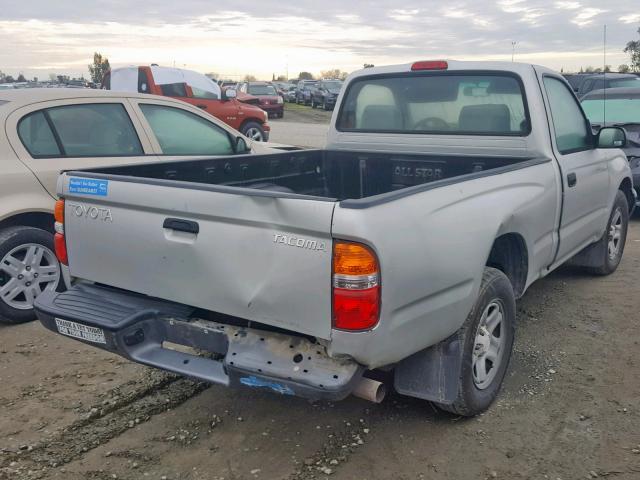 5TENL42N01Z865372 - 2001 TOYOTA TACOMA SILVER photo 4