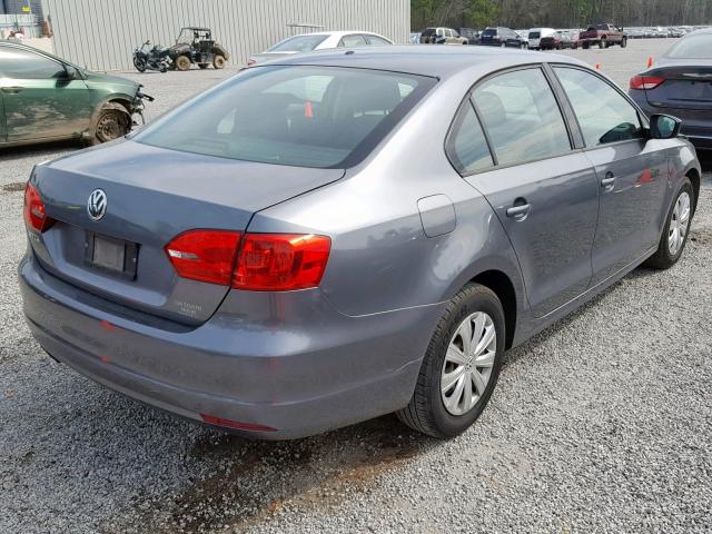 3VW1K7AJXCM358574 - 2012 VOLKSWAGEN JETTA BASE GRAY photo 4