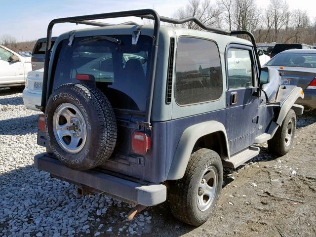 1J4FA39S92P769968 - 2002 JEEP WRANGLER / BLUE photo 4