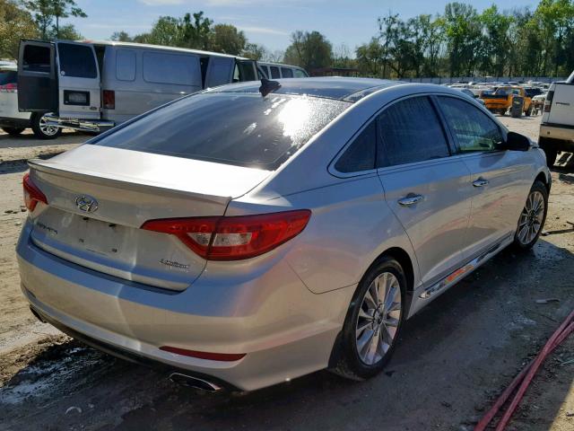 5NPE34AF3FH118028 - 2015 HYUNDAI SONATA SPO SILVER photo 4