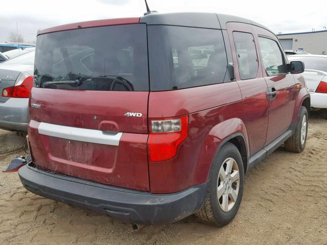 5J6YH2H73BL002149 - 2011 HONDA ELEMENT EX BURGUNDY photo 4