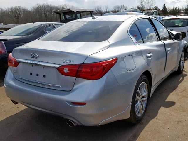 JN1BV7ARXFM397804 - 2015 INFINITI Q50 BASE GRAY photo 4