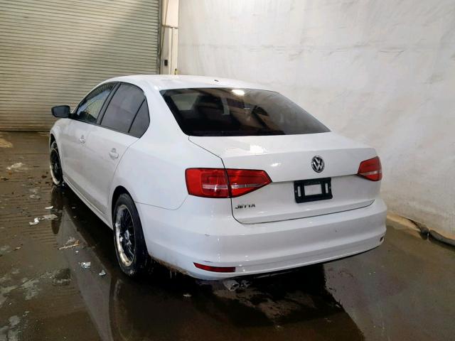 3VW2K7AJ8FM419221 - 2015 VOLKSWAGEN JETTA BASE Սպիտակ լուսանկար 3