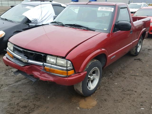 1GCCS1440XK225298 - 1999 CHEVROLET S10 PICKUP MAROON photo 2