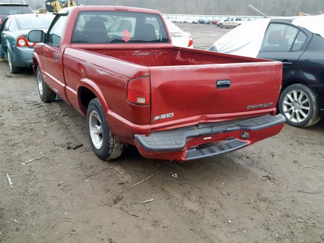 1GCCS1440XK225298 - 1999 CHEVROLET S10 PICKUP MAROON photo 3