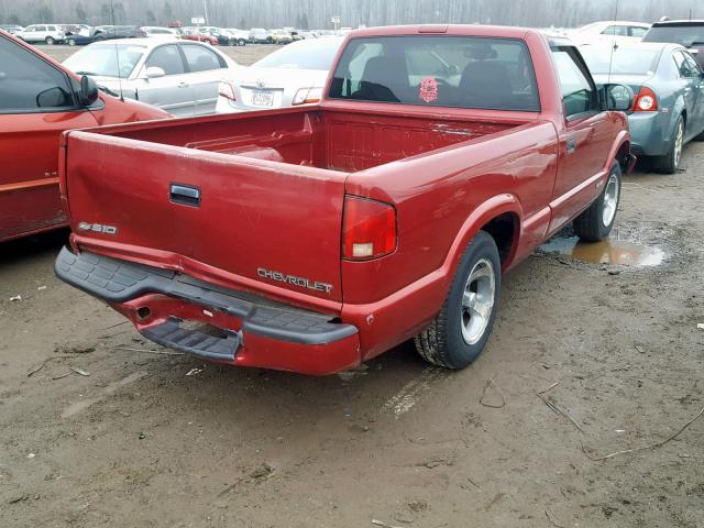 1GCCS1440XK225298 - 1999 CHEVROLET S10 PICKUP MAROON photo 4