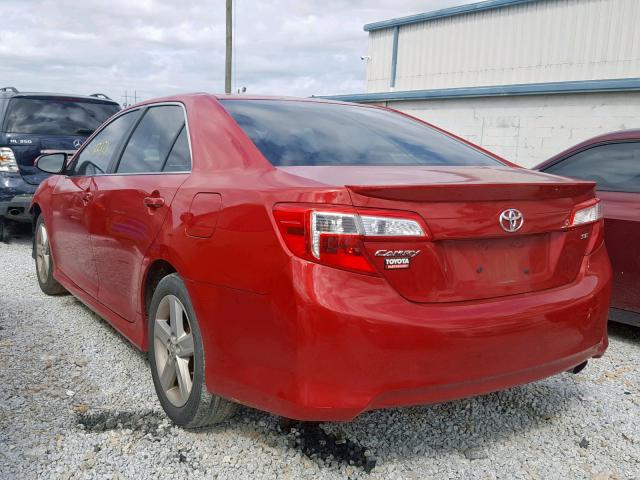 4T1BF1FK5DU693213 - 2013 TOYOTA CAMRY L RED photo 3