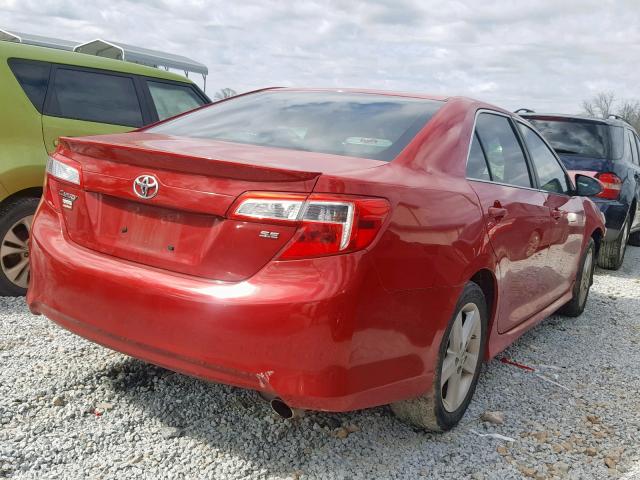 4T1BF1FK5DU693213 - 2013 TOYOTA CAMRY L RED photo 4