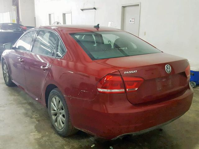 1VWAT7A32FC011065 - 2015 VOLKSWAGEN PASSAT S MAROON photo 3