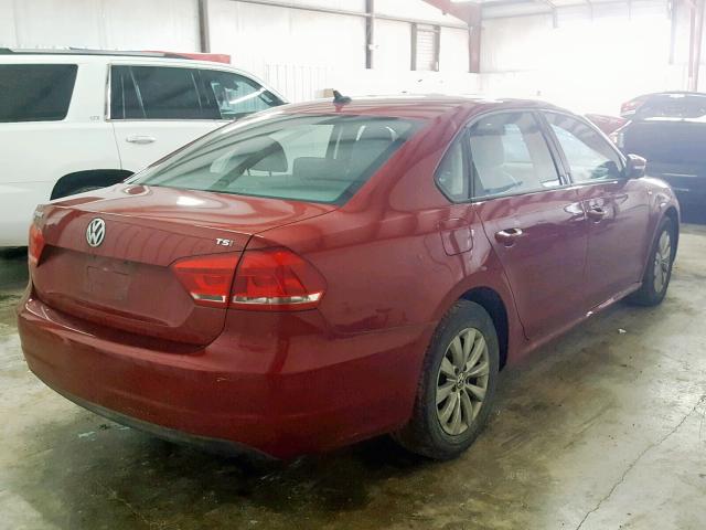 1VWAT7A32FC011065 - 2015 VOLKSWAGEN PASSAT S MAROON photo 4