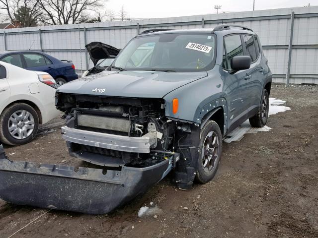 ZACCJBAB9HPF18118 - 2017 JEEP RENEGADE S GREEN photo 2