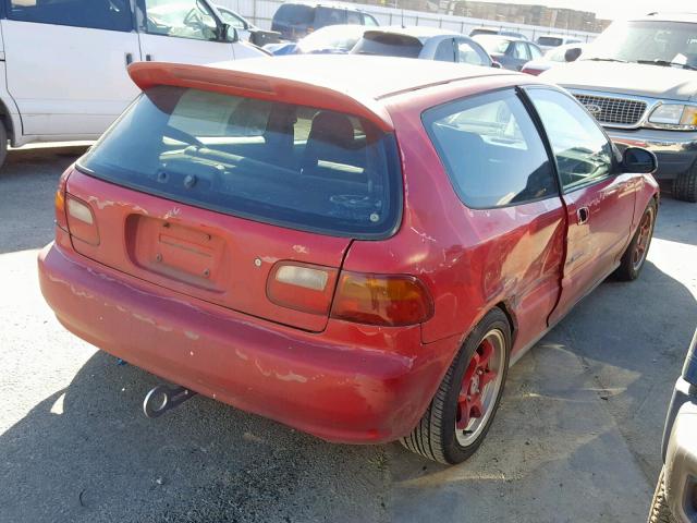 2HGEH2363NH519736 - 1992 HONDA CIVIC VX RED photo 4