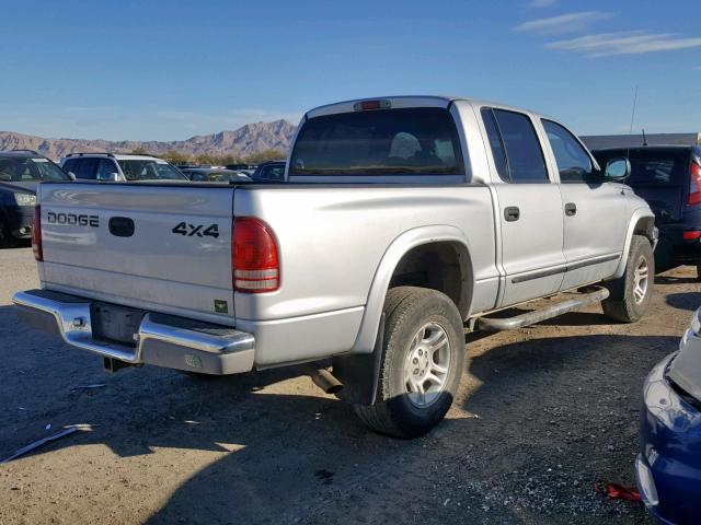 1B7HG48N62S510012 - 2002 DODGE DAKOTA QUA SILVER photo 4