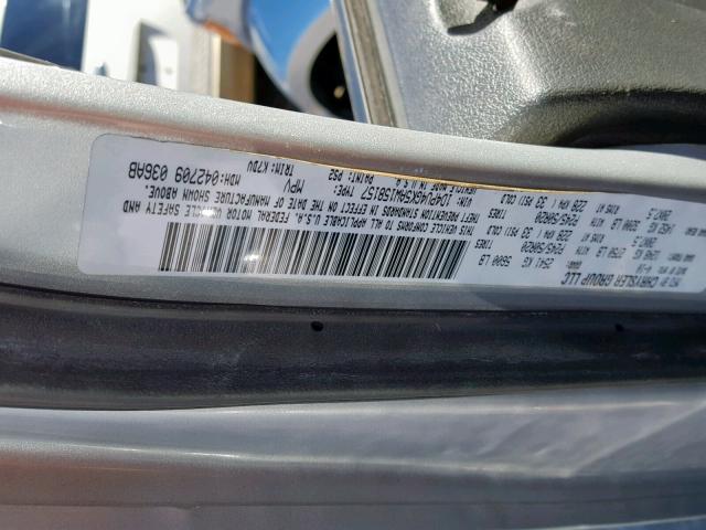 1D4PU4GK5AW158157 - 2010 DODGE NITRO HEAT SILVER photo 10