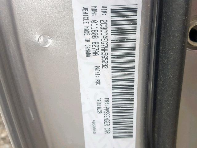 2C3CCAEG7HH565292 - 2017 CHRYSLER 300C SILVER photo 10