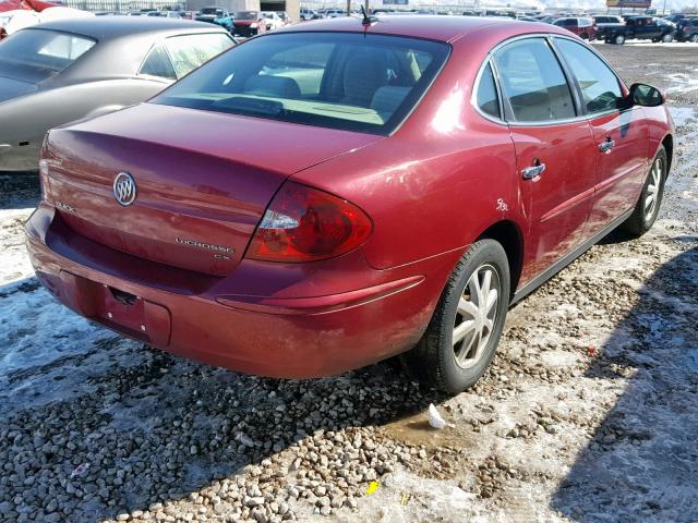 2G4WC582261215909 - 2006 BUICK LACROSSE C RED photo 4