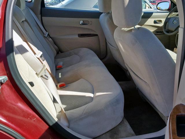 2G4WC582261215909 - 2006 BUICK LACROSSE C RED photo 6