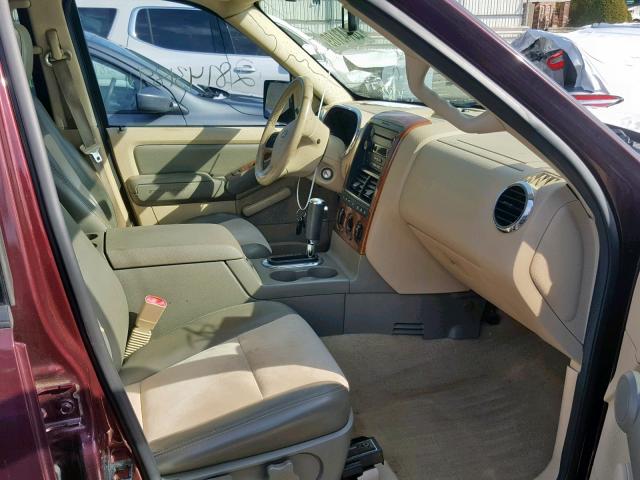 1FMEU74E56UB65712 - 2006 FORD EXPLORER E BURGUNDY photo 5