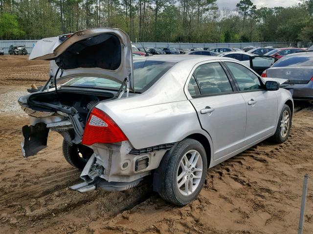 3FAHP0GA0BR299690 - 2011 FORD FUSION S SILVER photo 4