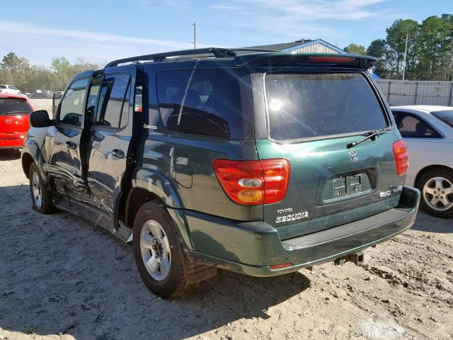 5TDBT48A23S171872 - 2003 TOYOTA SEQUOIA LI GREEN photo 3