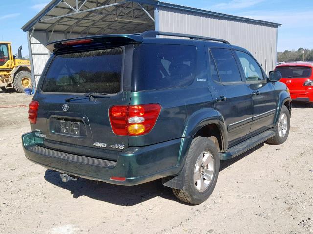 5TDBT48A23S171872 - 2003 TOYOTA SEQUOIA LI GREEN photo 4