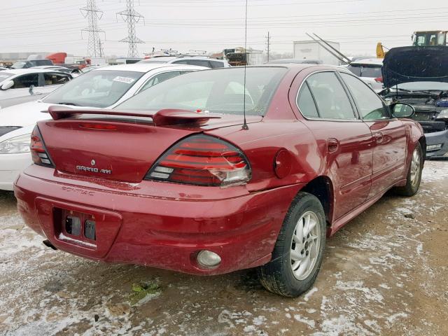 1G2NE52F54M524818 - 2004 PONTIAC GRAND AM S MAROON photo 4