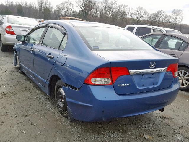 19XFA16339E015739 - 2009 HONDA CIVIC VP BLUE photo 3