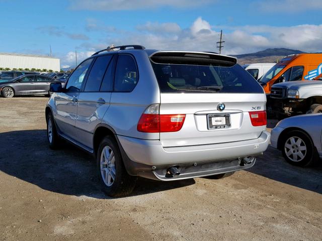 5UXFA13515LU49079 - 2005 BMW X5 SILVER photo 3