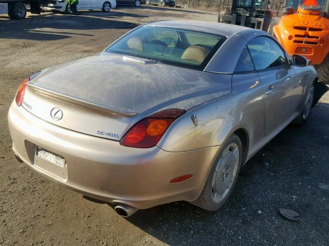 JTHFN48Y030037050 - 2003 LEXUS SC 430 GOLD photo 4