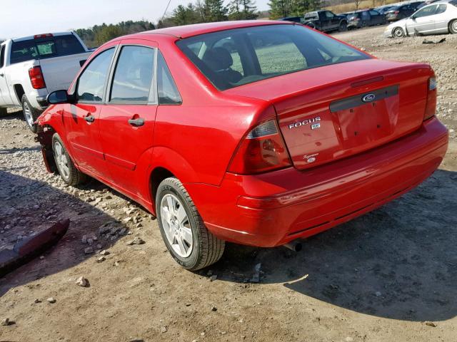 1FAFP34N37W225684 - 2007 FORD FOCUS ZX4 RED photo 3