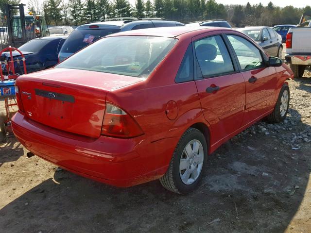 1FAFP34N37W225684 - 2007 FORD FOCUS ZX4 RED photo 4