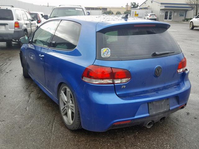 WVWRF7AJ0CW333029 - 2012 VOLKSWAGEN GOLF R BLUE photo 3