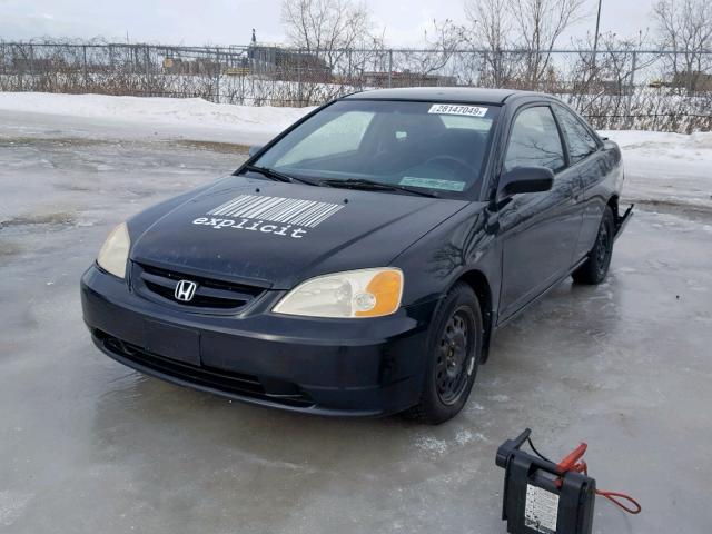 1HGEM21162L812449 - 2002 HONDA CIVIC DX BLACK photo 2