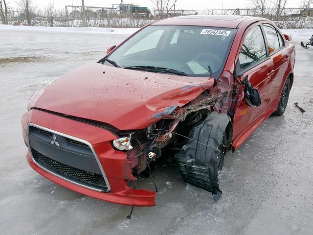 JA32U2FU4FU601852 - 2015 MITSUBISHI LANCER ES RED photo 2