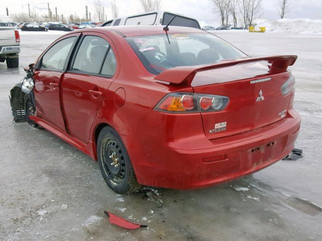 JA32U2FU4FU601852 - 2015 MITSUBISHI LANCER ES RED photo 3