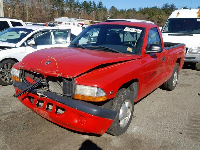 1B7FL26X5XS201781 - 1999 DODGE DAKOTA RED photo 2