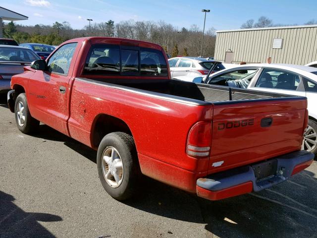 1B7FL26X5XS201781 - 1999 DODGE DAKOTA RED photo 3