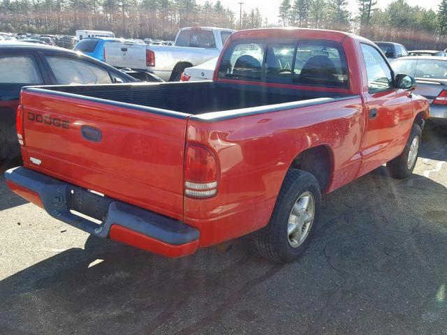 1B7FL26X5XS201781 - 1999 DODGE DAKOTA RED photo 4