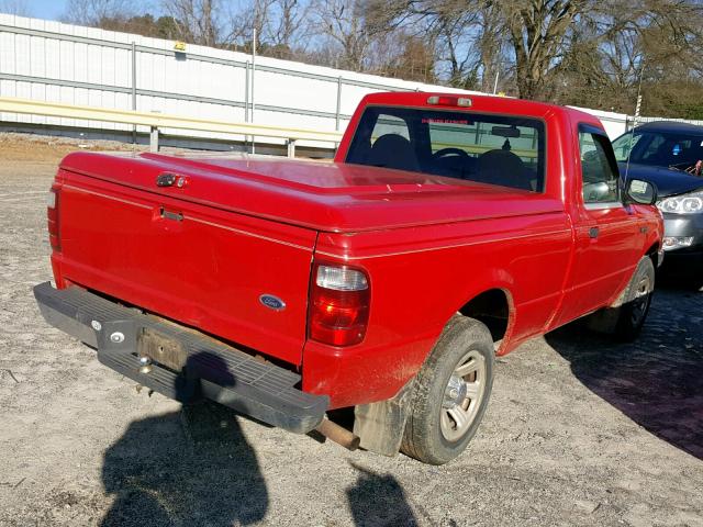 1FTYR10U41TA76466 - 2001 FORD RANGER RED photo 4