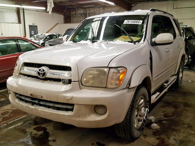 5TDBT48A56S271033 - 2006 TOYOTA SEQUOIA LI WHITE photo 2