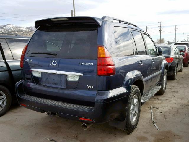 JTJBT20X840064430 - 2004 LEXUS GX 470 BLUE photo 4