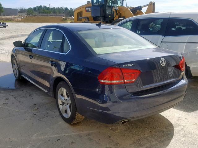 1VWBS7A39EC114859 - 2014 VOLKSWAGEN PASSAT SE BLUE photo 3