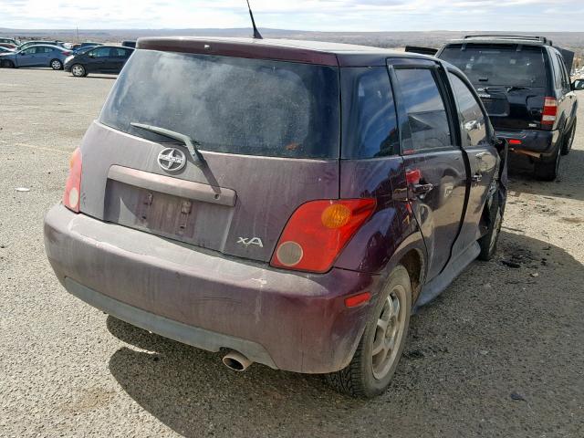 JTKKT624740069947 - 2004 TOYOTA SCION XA BURGUNDY photo 4