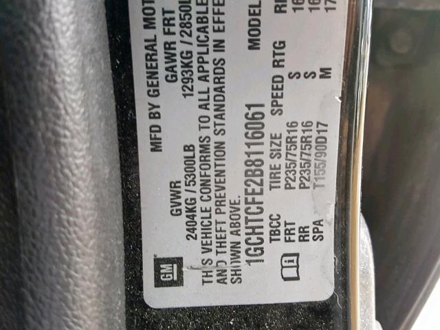 1GCHTCFE2B8116061 - 2011 CHEVROLET COLORADO L BLACK photo 10