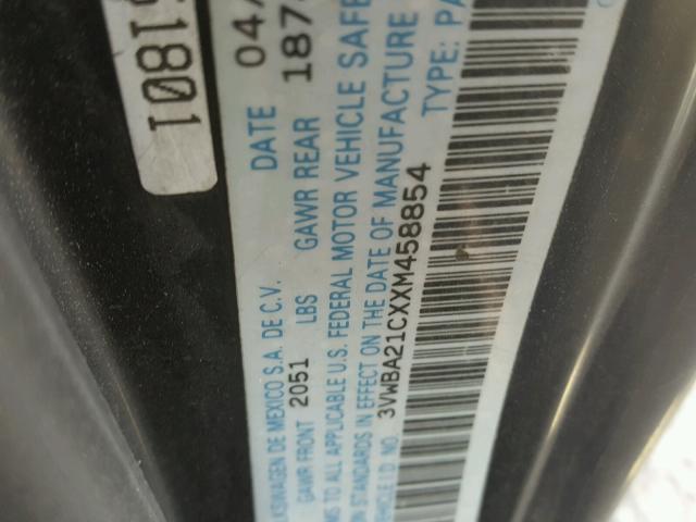 3VWBA2CXXM458854 - 1999 VOLKSWAGEN NEW BEETLE Schwarz Foto 10