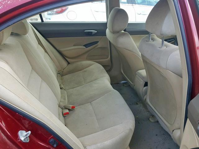 2HGFA15538H507761 - 2008 HONDA CIVIC LX RED photo 6