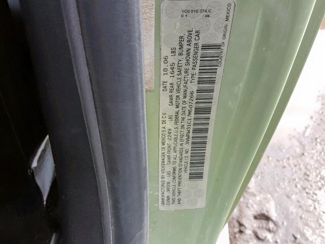 3VWRW31C17M507266 - 2007 VOLKSWAGEN NEW BEETLE 绿色 照片 10