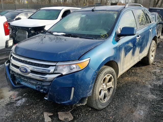 2FMDK4JC9BBA25004 - 2011 FORD EDGE SEL BLUE photo 2