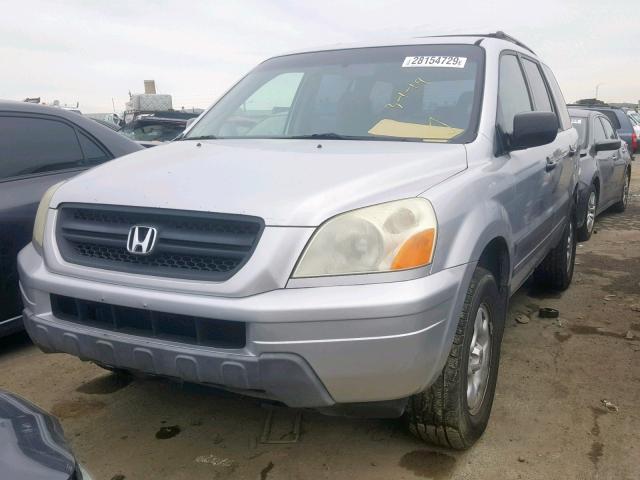 2HKYF18185H563893 - 2005 HONDA PILOT LX SILVER photo 2